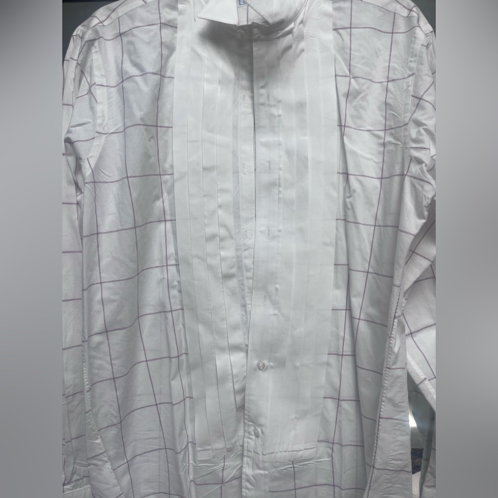 Christian Dior Tuxedo Men’s Plaid shirt Le Cache de Dior dress shirt 100% cotton - Picture 2 of 6